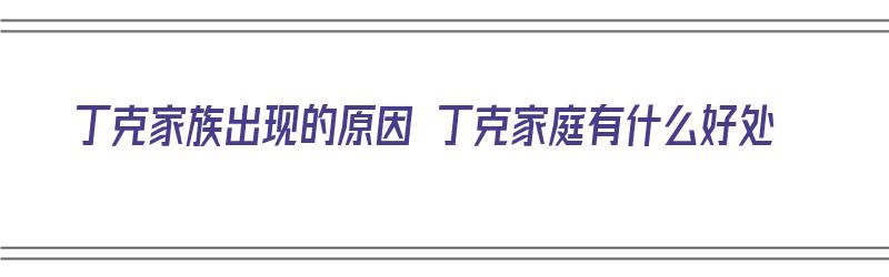 丁克家族出现的原因 丁克家庭有什么好处（丁克家族出现的前提是什么）