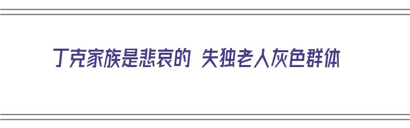 丁克家族是悲哀的 失独老人灰色群体（丁克和失独老了哪个更惨）