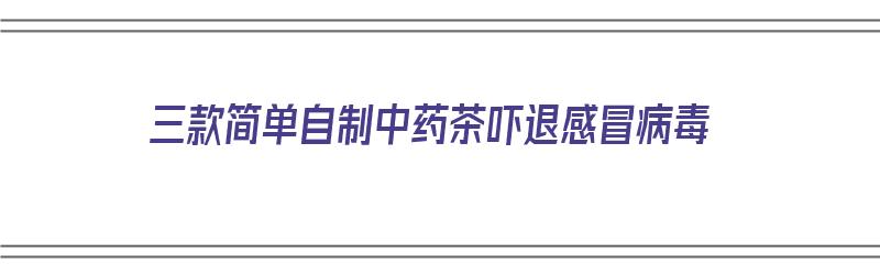 三款简单自制中药茶吓退感冒病毒（自制中药配方）