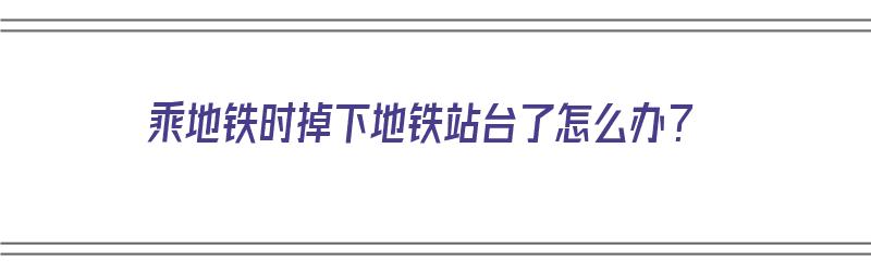 乘地铁时掉下地铁站台了怎么办？（乘地铁时掉下地铁站台了怎么办呢）