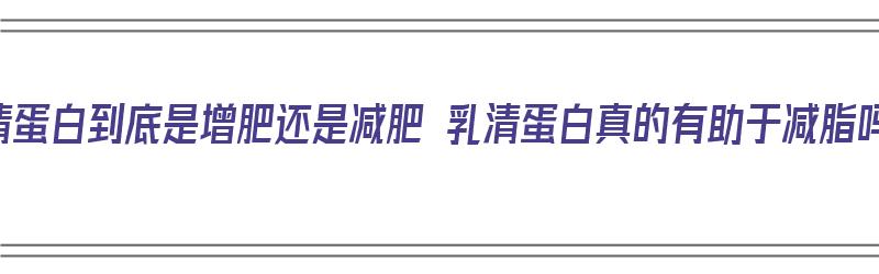 乳清蛋白到底是增肥还是减肥 乳清蛋白真的有助于减脂吗（乳清蛋白有减肥作用吗）