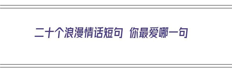 二十个浪漫情话短句 你最爱哪一句（二十个浪漫情话短句 你最爱哪一句呢）