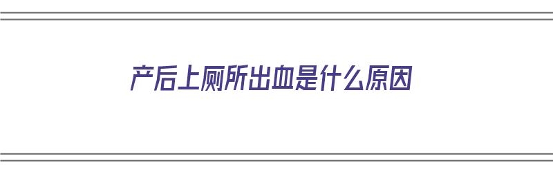 产后上厕所出血是什么原因（产后上大厕有便血是什么原因）