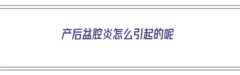 产后盆腔炎怎么引起的呢（产后盆腔炎怎么引起的呢怎么治疗）