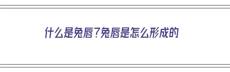 什么是兔唇？兔唇是怎么形成的（什么是兔唇?兔唇是怎么形成的呢）