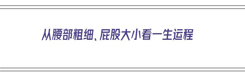 从腰部粗细、屁股大小看一生运程（屁股大腰宽）