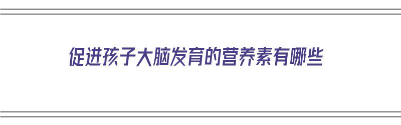 促进孩子大脑发育的营养素有哪些（促进孩子大脑发育的营养素有哪些呢）