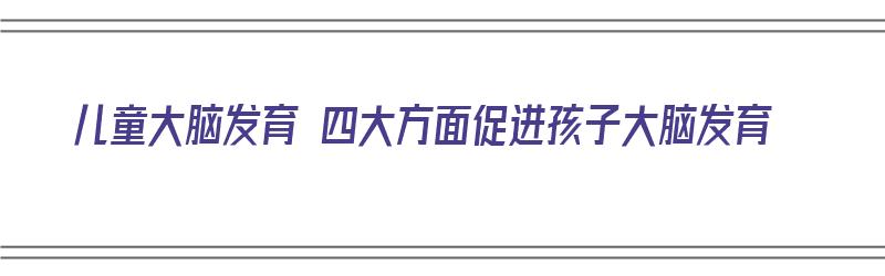 儿童大脑发育 四大方面促进孩子大脑发育（儿童大脑发育的最佳方法）