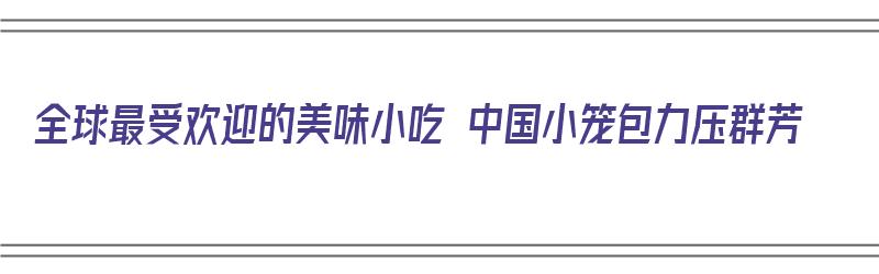 全球最受欢迎的美味小吃 中国小笼包力压群芳（中国美食小笼包）