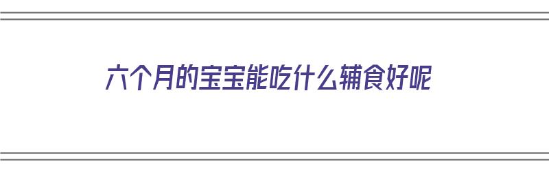 六个月的宝宝能吃什么辅食好呢（六个月的宝宝能吃什么辅食好呢视频）