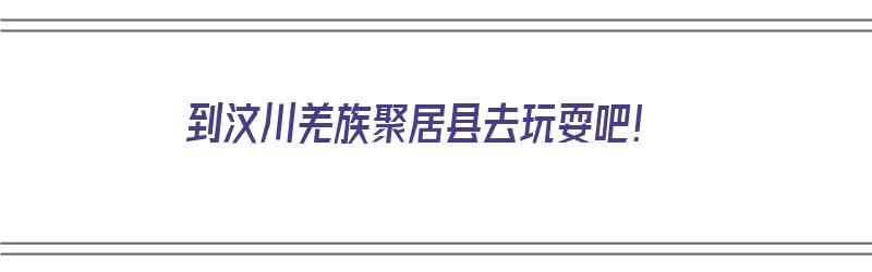 到汶川羌族聚居县去玩耍吧！（到汶川羌族聚居县去玩耍吧要多少钱）