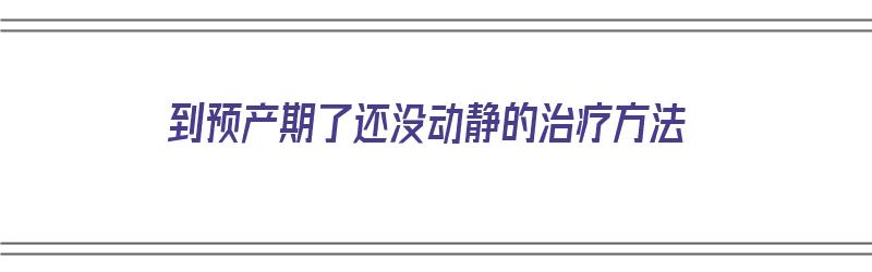 到预产期了还没动静的治疗方法（到预产期了还没动静的治疗方法有哪些）