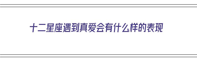 十二星座遇到真爱会有什么样的表现（十二星座遇到真爱会有什么样的表现呢）