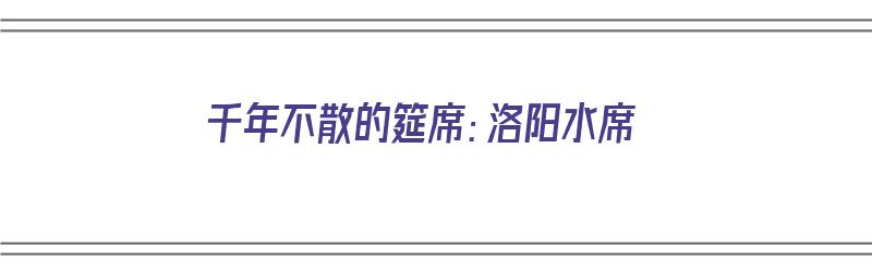 千年不散的筵席：洛阳水席（千年不散的筵席:洛阳水席讲的什么）