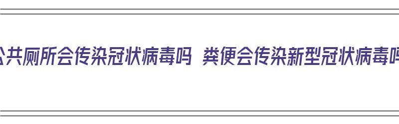 去公共厕所会传染冠状病毒吗 粪便会传染新型冠状病毒吗（去公厕会感染冠状病毒吗）