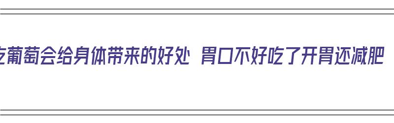 吃葡萄会给身体带来的好处 胃口不好吃了开胃还减肥（吃葡萄对胃口好吗）