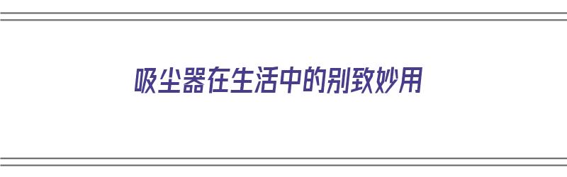 吸尘器在生活中的别致妙用（吸尘器在生活中的别致妙用有哪些）