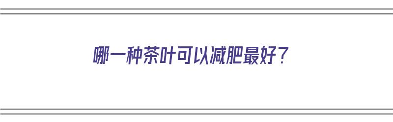 哪一种茶叶可以减肥最好？（哪一种茶叶能减肥）