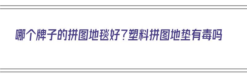 哪个牌子的拼图地毯好？塑料拼图地垫有毒吗（拼图地垫是什么材料）