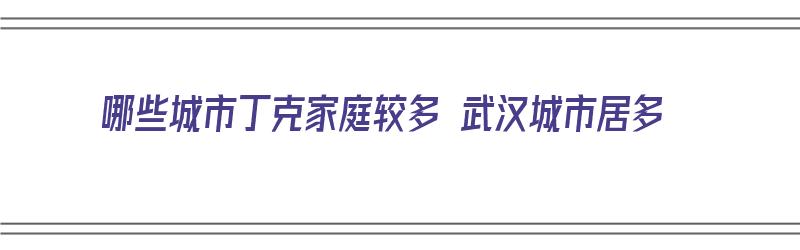 哪些城市丁克家庭较多 武汉城市居多（武汉丁克家庭有多少）