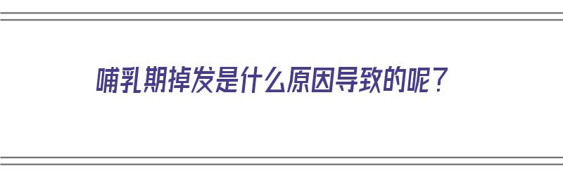 哺乳期掉发是什么原因导致的呢？（哺乳期掉发是什么原因造成的）