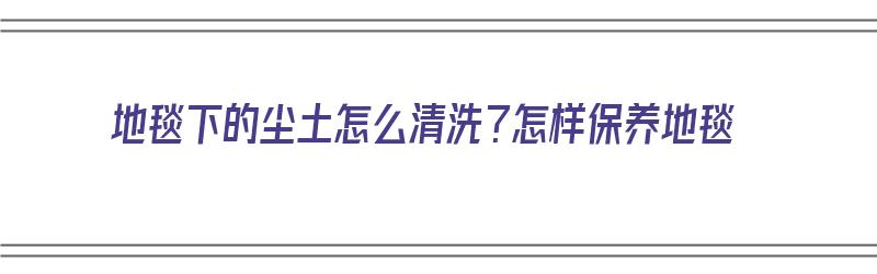 地毯下的尘土怎么清洗？怎样保养地毯（地毯灰尘怎么处理方法）