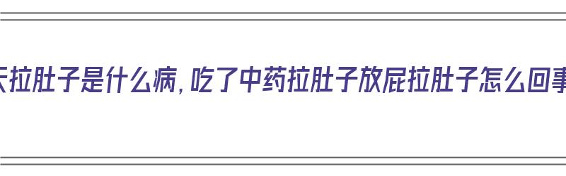 天天拉肚子是什么病，吃了中药拉肚子放屁拉肚子怎么回事（吃中药老拉肚子放屁是怎么回事）