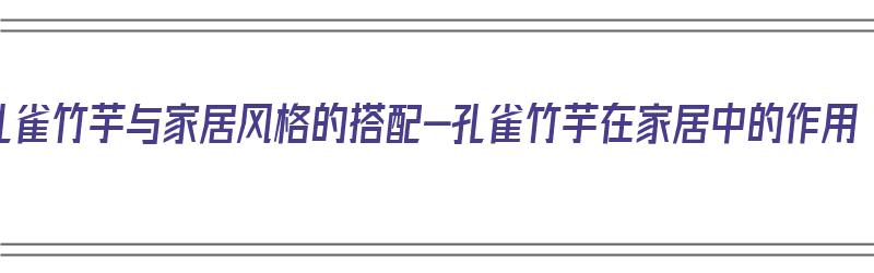 孔雀竹芋与家居风格的搭配-孔雀竹芋在家居中的作用（孔雀竹芋竹芋怎么养）