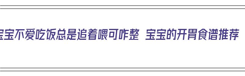 宝宝不爱吃饭总是追着喂可咋整 宝宝的开胃食谱推荐（宝宝不吃饭追着喂好不好）