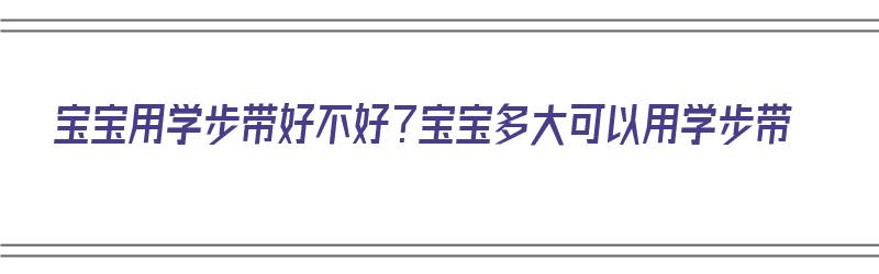 宝宝用学步带好不好？宝宝多大可以用学步带（宝宝用学步带好不好?宝宝多大可以用学步带呢）