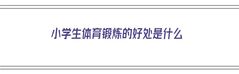 小学生体育锻炼的好处是什么（小学生体育锻炼的好处是什么呢）