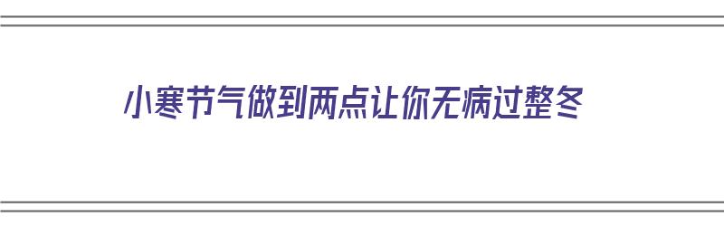 小寒节气做到两点让你无病过整冬（小寒节气做到两点让你无病过整冬的句子）