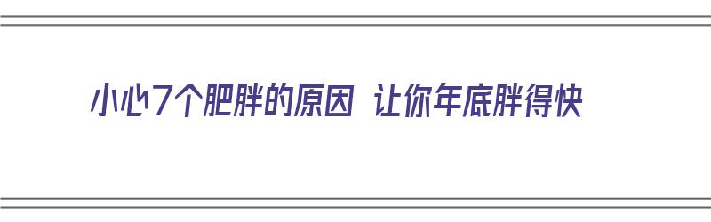 小心7个肥胖的原因 让你年底胖得快（造成肥胖的十个原因）