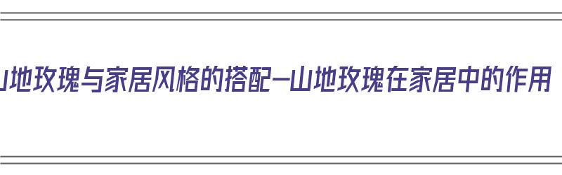 山地玫瑰与家居风格的搭配-山地玫瑰在家居中的作用（山地玫瑰室内怎么养）