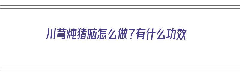 川芎炖猪脑怎么做？有什么功效（川芎炖猪脑怎么做?有什么功效和作用）