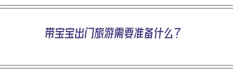 带宝宝出门旅游需要准备什么？（带宝宝出门旅游需要准备什么）