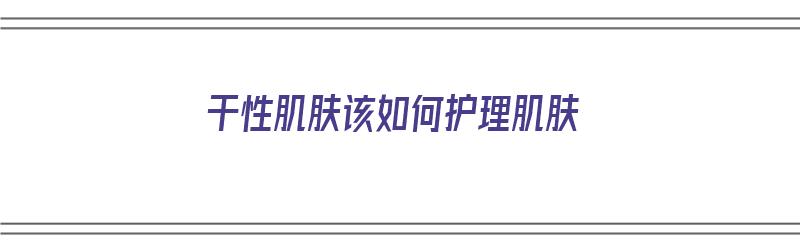 干性肌肤该如何护理肌肤（干性肌肤该如何护理肌肤呢）