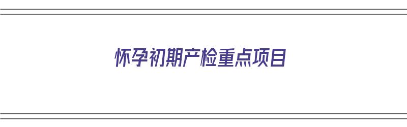 怀孕初期产检重点项目（孕妇初期产检哪些项目）