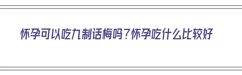 怀孕可以吃九制话梅吗？怀孕吃什么比较好（怀孕可以吃九制话梅吗?怀孕吃什么比较好呢）