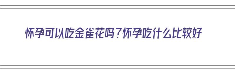 怀孕可以吃金雀花吗？怀孕吃什么比较好（怀孕可以吃金雀花吗?怀孕吃什么比较好呢）