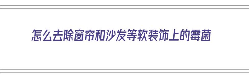 怎么去除窗帘和沙发等软装饰上的霉菌（怎么去除窗帘和沙发等软装饰上的霉菌）