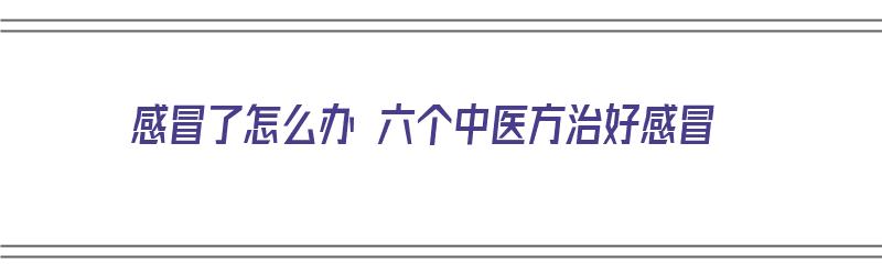 感冒了怎么办 六个中医方治好感冒（感冒了怎么办 六个中医方治好感冒咳嗽）