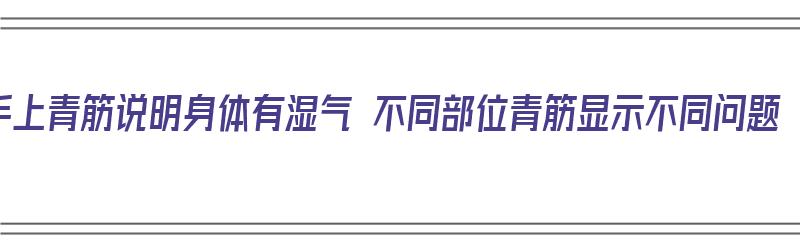 手上青筋说明身体有湿气 不同部位青筋显示不同问题