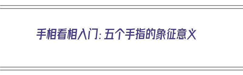 手相看相入门：五个手指的象征意义（看手相五个指头的看法）