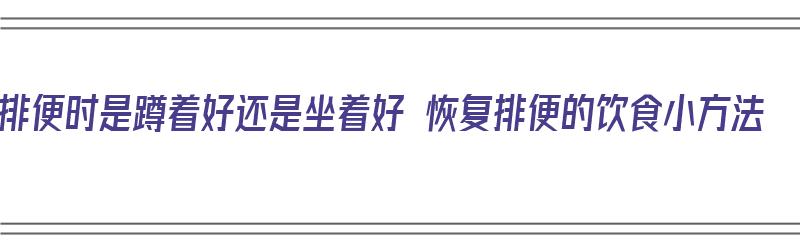 排便时是蹲着好还是坐着好 恢复排便的饮食小方法（拉便便蹲着好还是坐着）