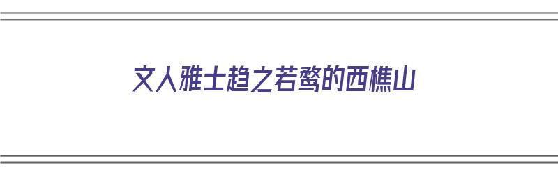 文人雅士趋之若鹜的西樵山（西樵山的意思）