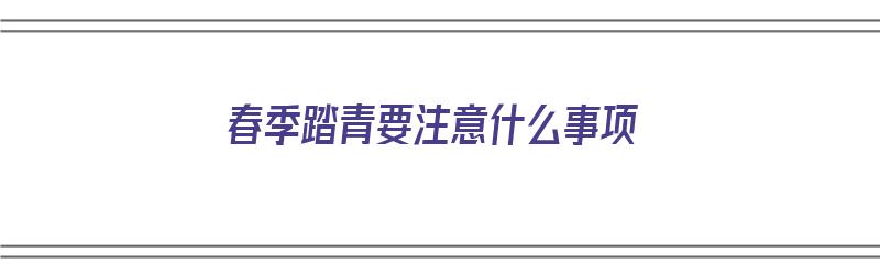 春季踏青要注意什么事项（春季踏青要注意什么事项呢）