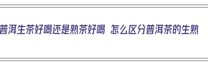 普洱生茶好喝还是熟茶好喝 怎么区分普洱茶的生熟（普洱生茶好还是熟茶好?）