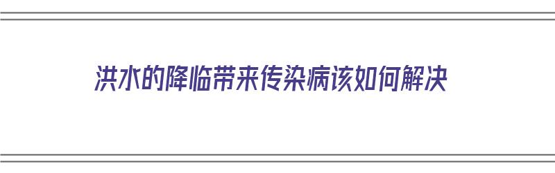 洪水的降临带来传染病该如何解决（洪水的降临带来传染病该如何解决呢）