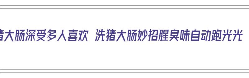 猪大肠深受多人喜欢 洗猪大肠妙招腥臭味自动跑光光（猪大肠如何洗）